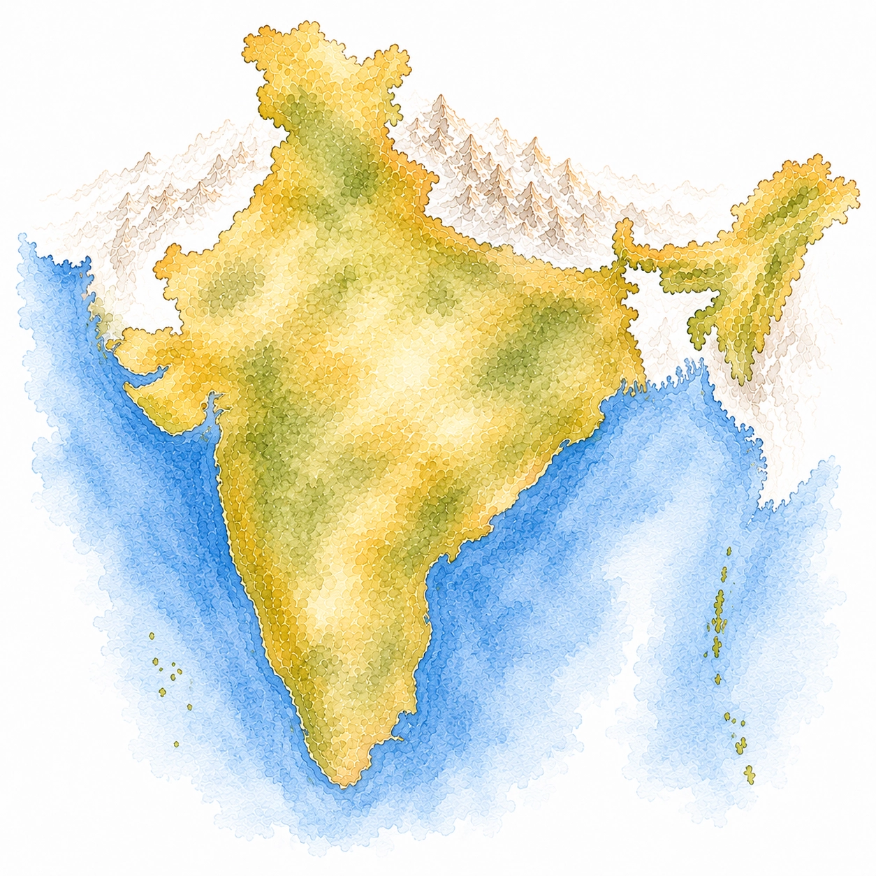 Top destinations map of India